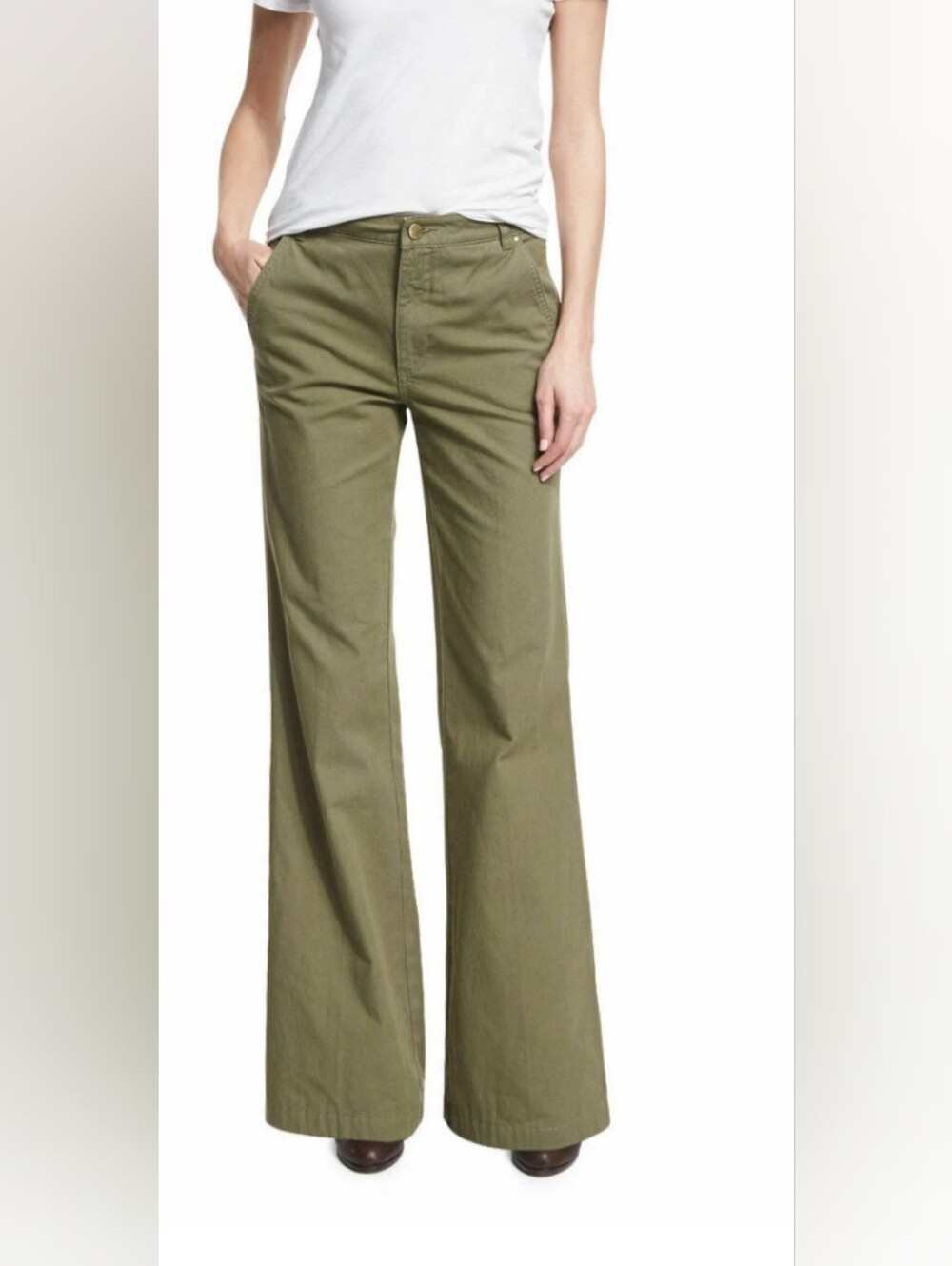 TORY BURCH Women's 27X35 Green High-Rise Flared Trousers Pants New with Tags
